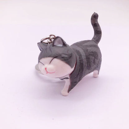 Creative New Vinyl Cartoon Kitten Key Chain Cat Pet Shop Gift Accessories Bag Car Key Chain