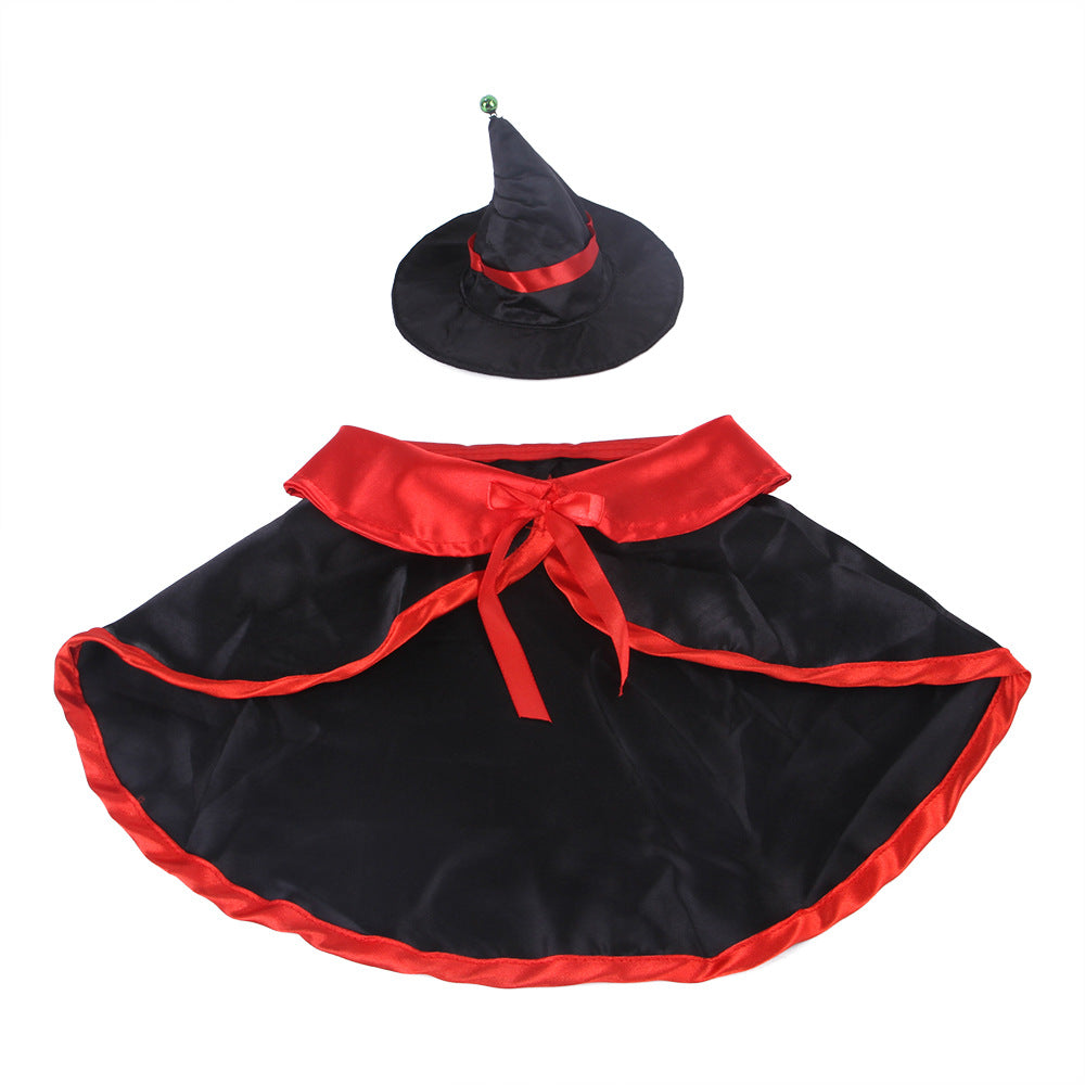 Amazon New Halloween Cloak Set Pet Dog Cloak Cat Cloak Hat Set Decorations