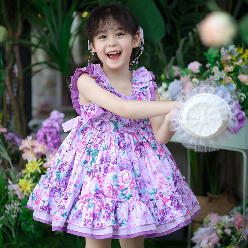 Summer New Arrival Cute Girls Princess Dress Lolita Baby Girl Floral Dress Lolita Children&#039;s Wear
