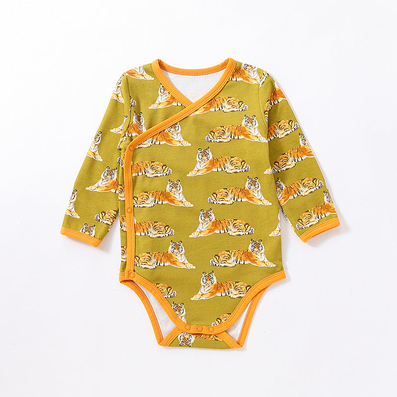 1c Baby Clothes Baby Spring Cotton Jumpsuit Long-sleeved Triangle Romper Romper Baby Bottoming Bag Fart Clothing