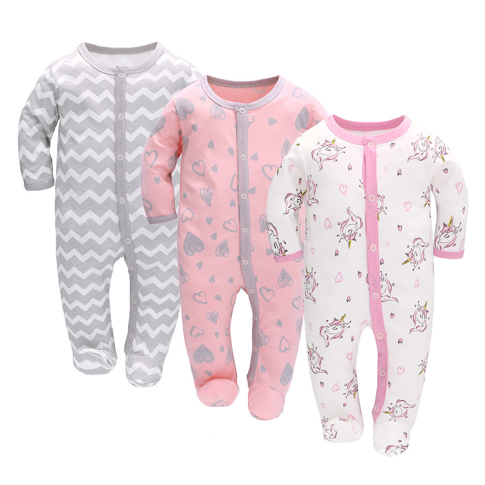 Newborn Jumpsuit, Autumn Style Male And Female Baby Jumpsuit, Long-sleeved Baby Jumpsuit, Baby Foot-covering Jumpsuit