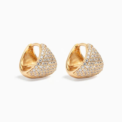 S925 Sterling Silver Fashion Exquisite Full Diamond Triangle Ear Buckle Women&#039;s Light Luxury Elegant High-end Design Sense Autumn And Winter Earrings