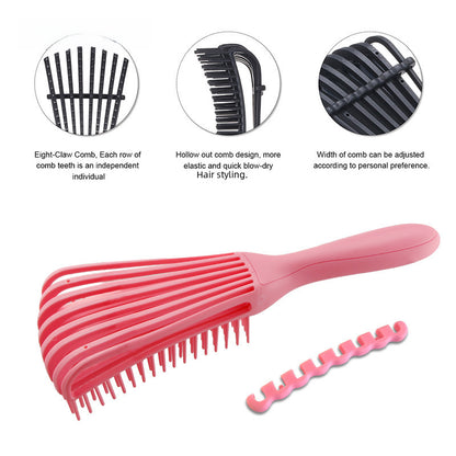 Women&#039;s Shampoo Straight Octopus Comb Hairdressing Big Bend Comb Straight Roll Shape Octopus Rib Comb