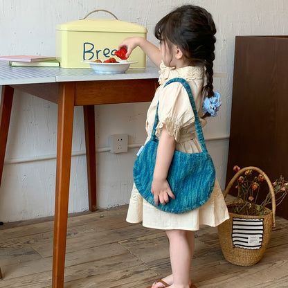 Girls Casual Suit Summer New Arrival Little Girl Lace Shirt Skirt Two-piece Set