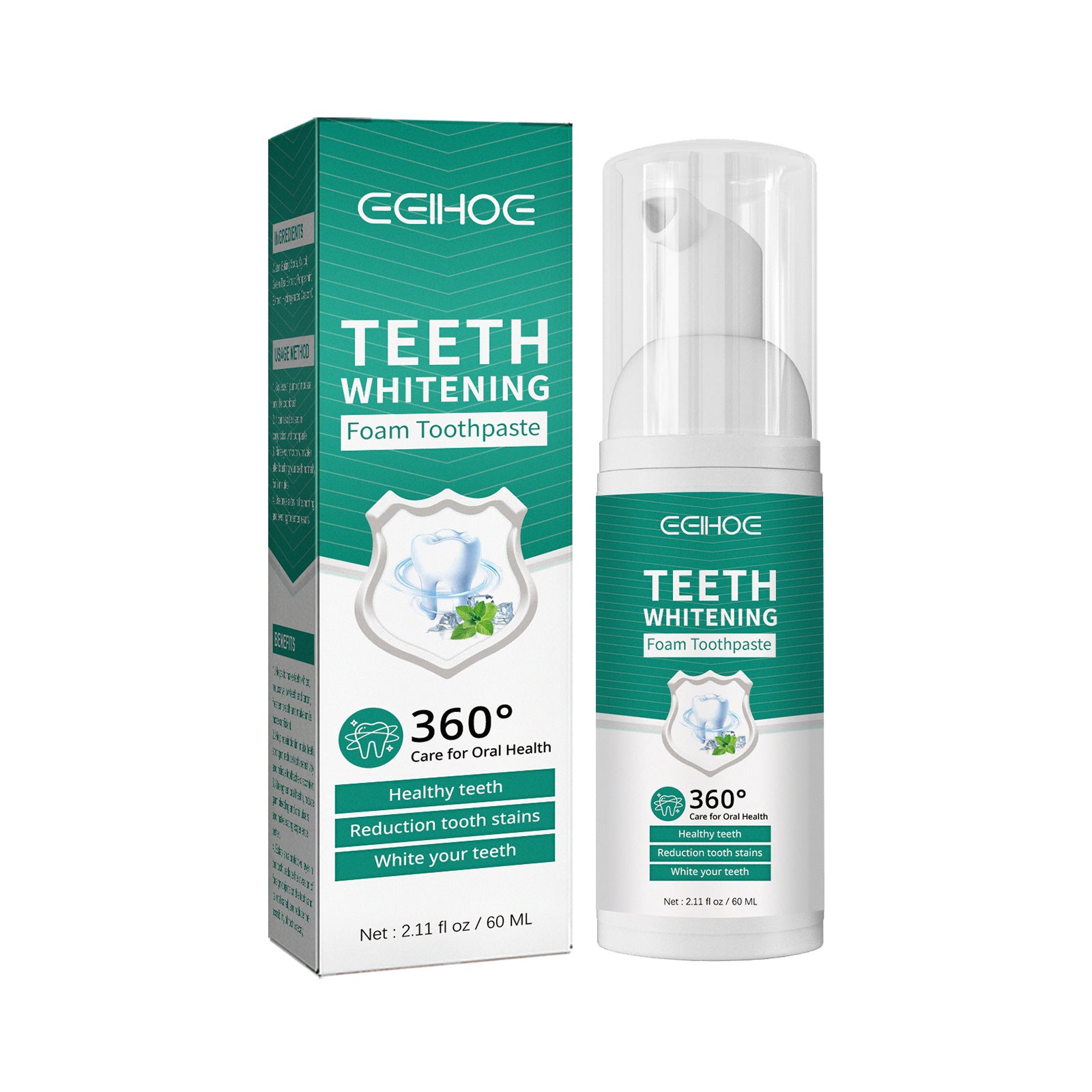EELHOE Teeth Cleaning Mousse Deep Cleans Teeth Dirt Gums Care Fresh Breath Oral Care Toothpaste