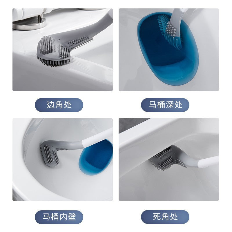 Golf Silicone Brush Head Toilet Brush Home No Dead Angle Wash Toilet Brush Artifact Bathroom Wall-mounted Cleaning