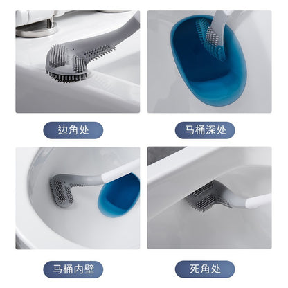 Golf Silicone Brush Head Toilet Brush Home No Dead Angle Wash Toilet Brush Artifact Bathroom Wall-mounted Cleaning