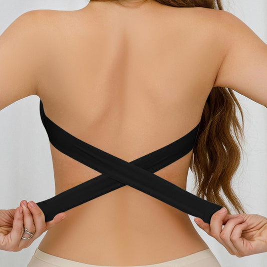 Women&#039;s Strapless Bra Cross Side Buckle Underwear Temu Shein