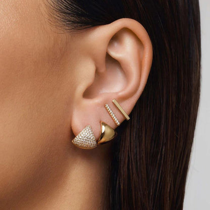 S925 Sterling Silver Fashion Exquisite Full Diamond Triangle Ear Buckle Women&#039;s Light Luxury Elegant High-end Design Sense Autumn And Winter Earrings