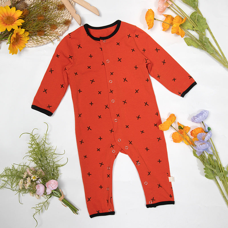 New Baby Summer Thin Clothes Newborn Cotton Baby Jumpsuit Summer Long-sleeved Romper Pajamas