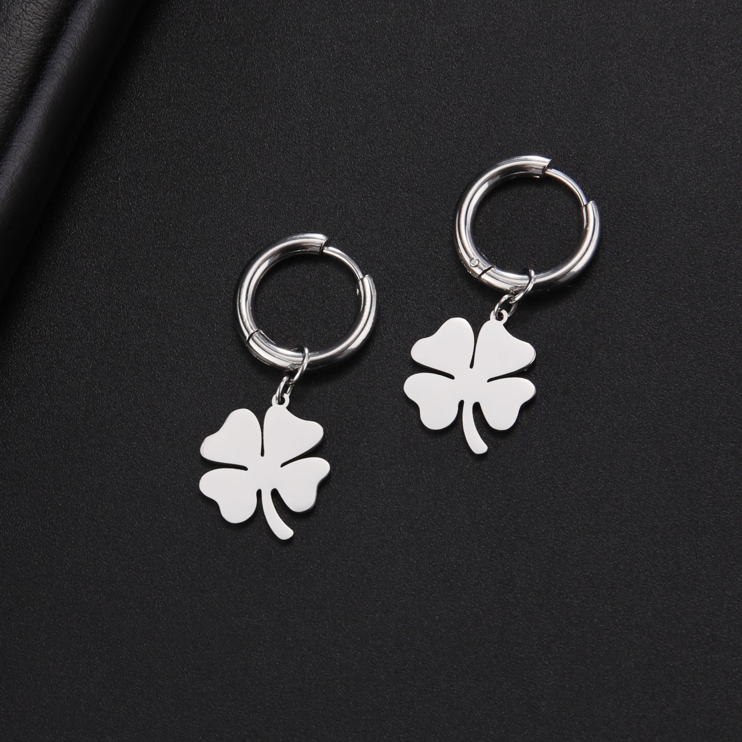 Lucky Four-leaf Clover 304 Material Stainless Steel Earrings