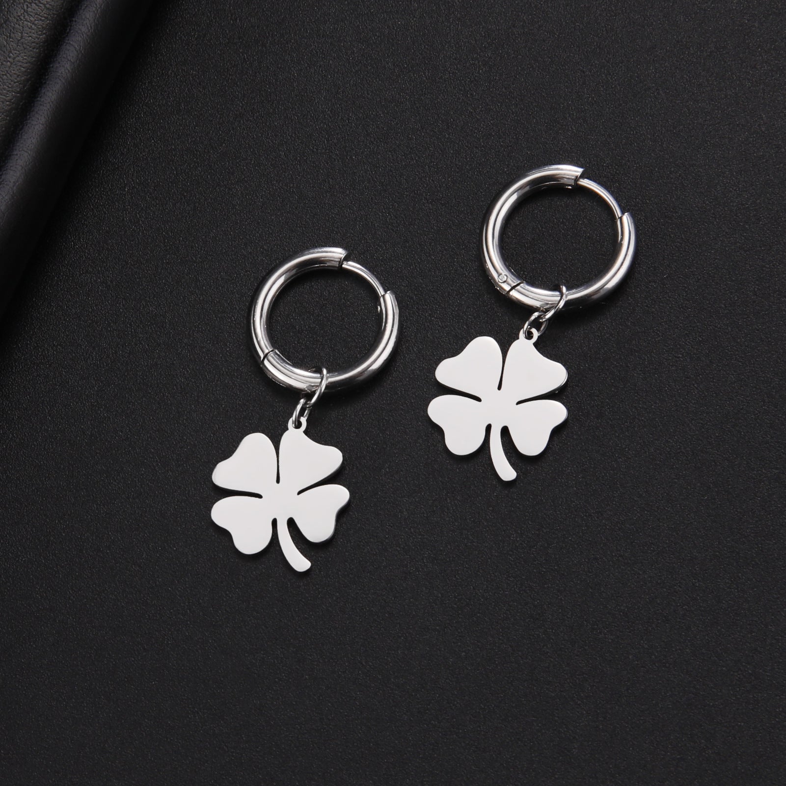 Lucky Four-leaf Clover 304 Material Stainless Steel Earrings