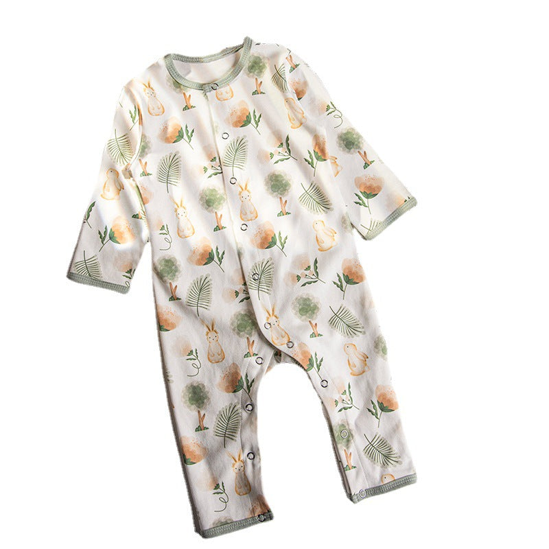 New Baby Summer Thin Clothes Newborn Cotton Baby Jumpsuit Summer Long-sleeved Romper Pajamas