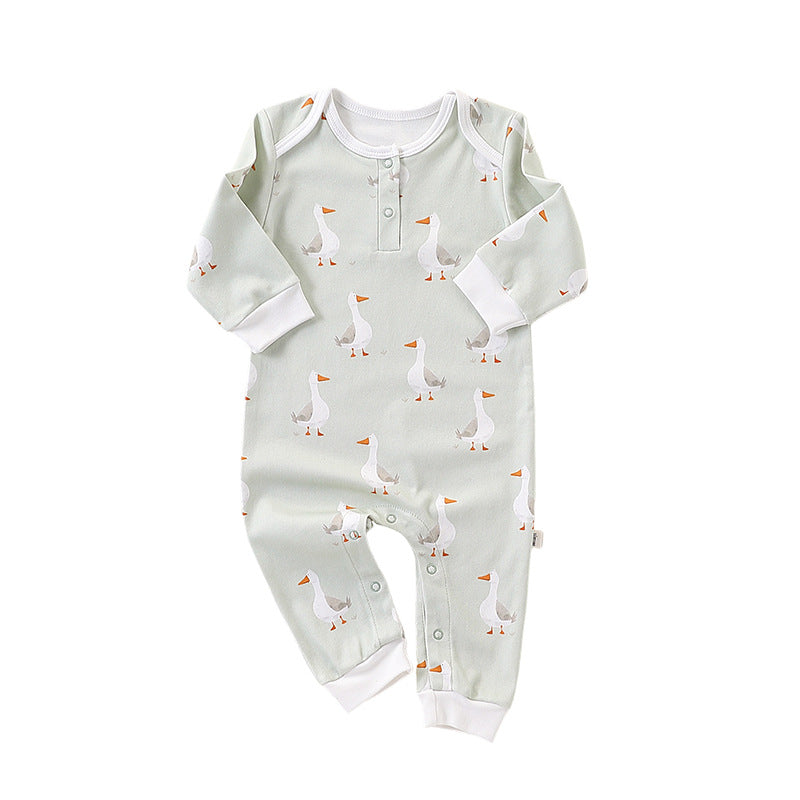 Baby Clothes Autumn Cotton Baby Jumpsuit For Boys And Girls Baby Harper Climbing Clothes Spring And Autumn Base Home Pajamas