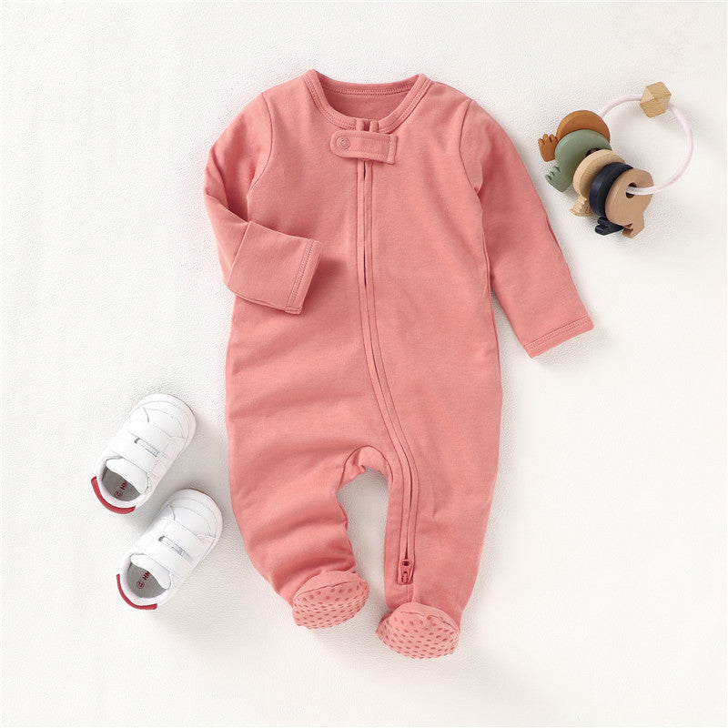 Foreign Trade Climbing Clothes Baby Jumpsuit Spring And Autumn A Ins Style Baby Climbing Clothes Organic Cotton Foot-Wrappable Baby Jumpsuit