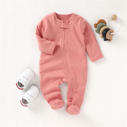 Foreign Trade Climbing Clothes Baby Jumpsuit Spring And Autumn A Ins Style Baby Climbing Clothes Organic Cotton Foot-Wrappable Baby Jumpsuit