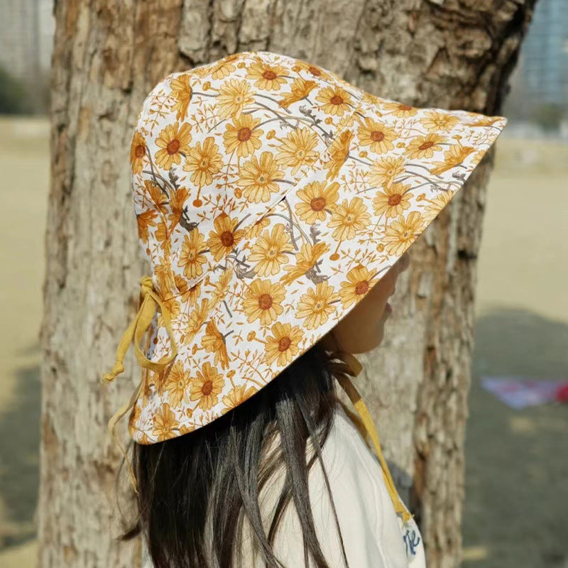 Summer New Ins Children Sun Hat Printed UV Protection Baby Sunscreen Hat Baby Sun Hat