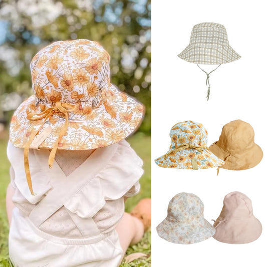 Summer New Ins Children Sun Hat Printed UV Protection Baby Sunscreen Hat Baby Sun Hat