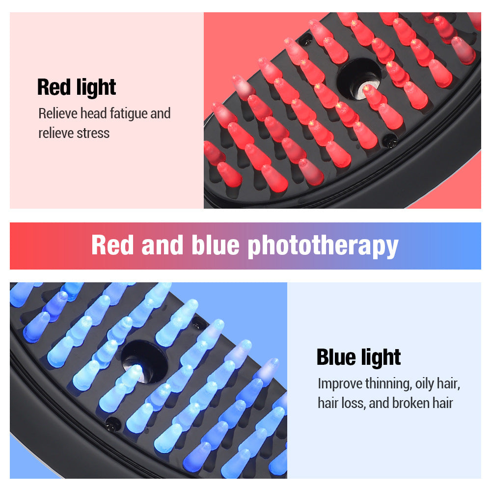 Red Blue Light Massage Comb Scalp Meridian Comb Red Light Health Hair Comb Care Medicine Application Appliance Household Electric Hair Care Hair Care Comb