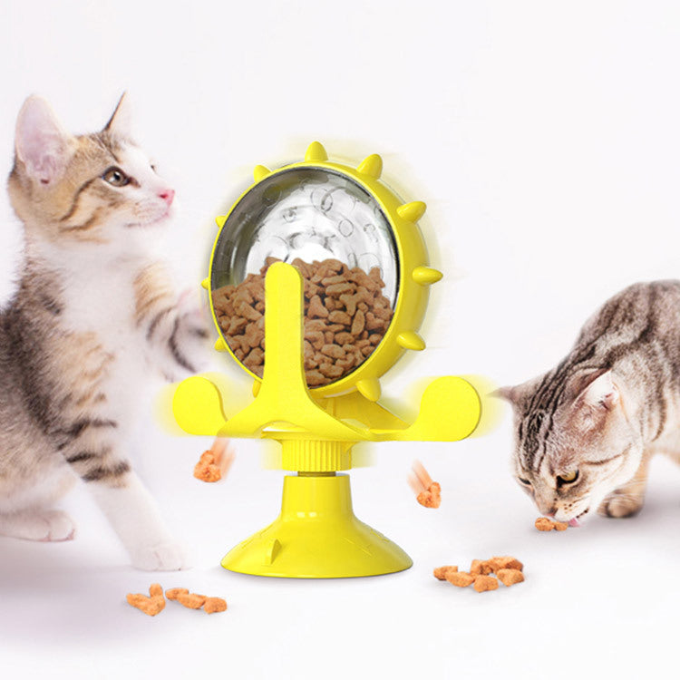 New Puppy Dog Toys Funny Cat Slow Food Leak Feeder Windmill Turntable