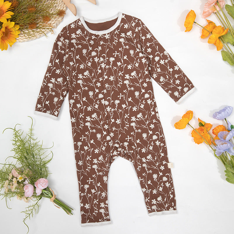 New Baby Summer Thin Clothes Newborn Cotton Baby Jumpsuit Summer Long-sleeved Romper Pajamas
