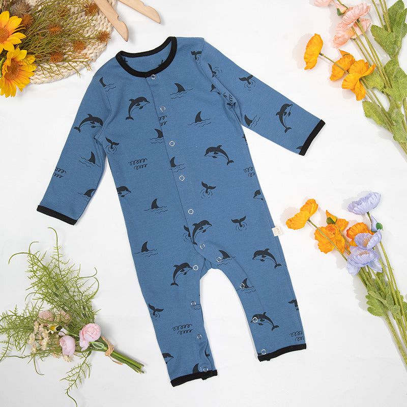 New Baby Summer Thin Clothes Newborn Cotton Baby Jumpsuit Summer Long-sleeved Romper Pajamas