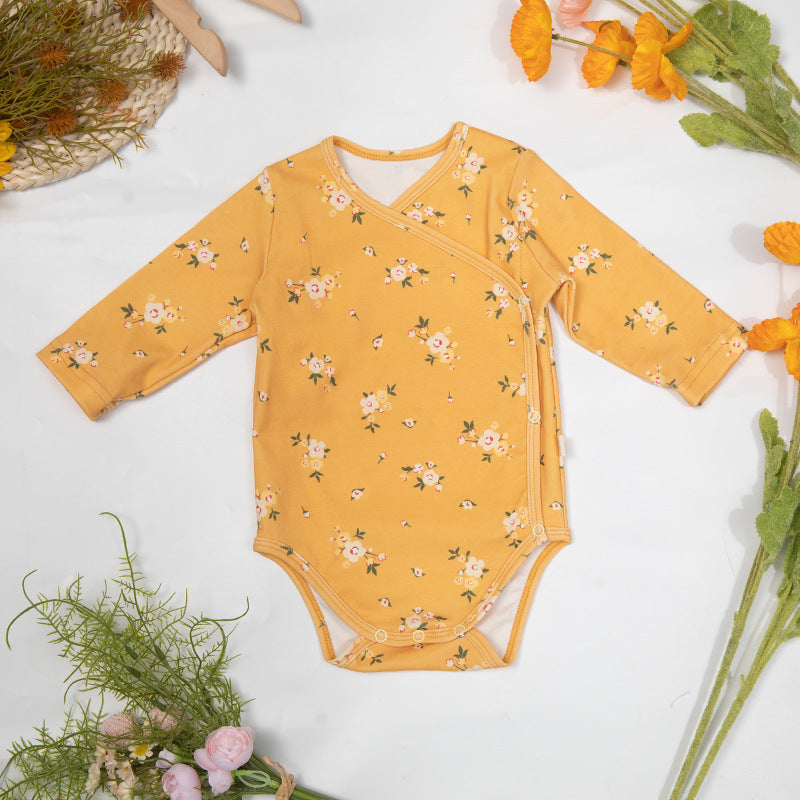 New Baby Summer Clothing Air-conditioned Clothing Cotton Thin Section Long-sleeved Jumpsuit Baby Romper Climbing Clothing