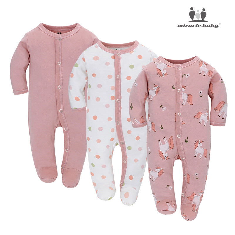 Newborn Jumpsuit, Autumn Style Male And Female Baby Jumpsuit, Long-sleeved Baby Jumpsuit, Baby Foot-covering Jumpsuit