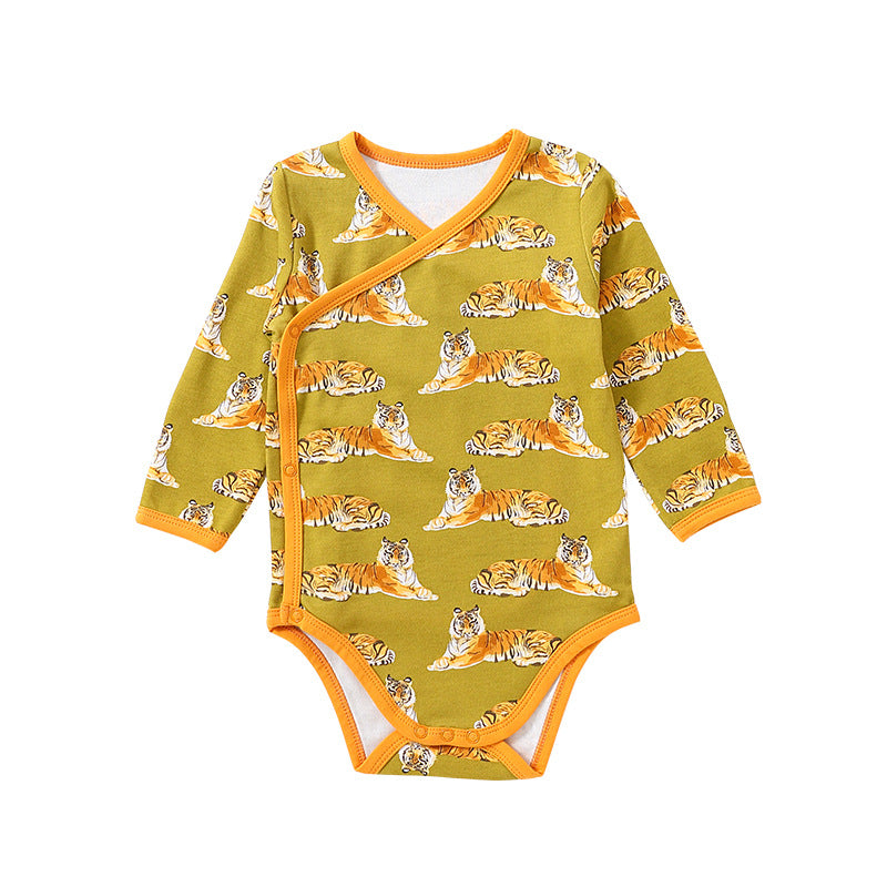 1c Baby Clothes Baby Spring Cotton Jumpsuit Long-sleeved Triangle Romper Romper Baby Bottoming Bag Fart Clothing