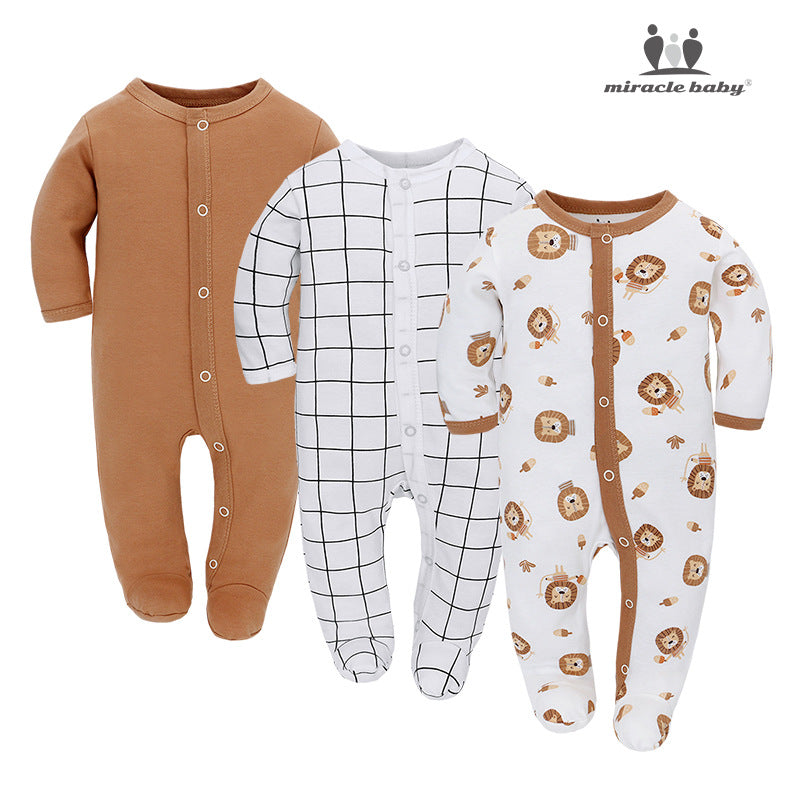 Newborn Jumpsuit, Autumn Style Male And Female Baby Jumpsuit, Long-sleeved Baby Jumpsuit, Baby Foot-covering Jumpsuit