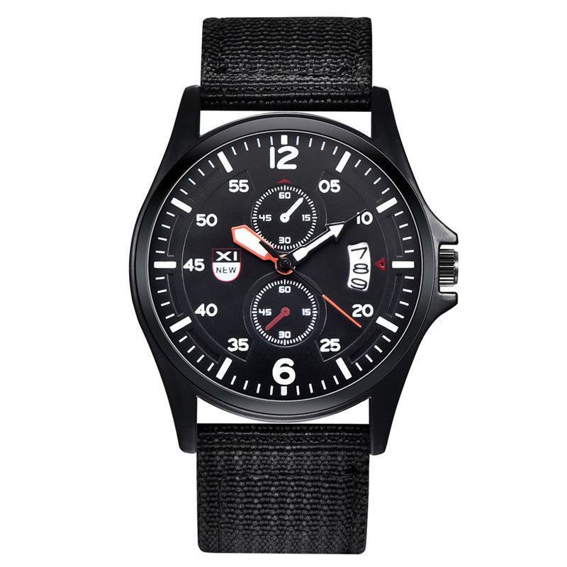 XINEW Men&#039;s Watch Fashion Nylon Belt Calendar Quartz Watch Men&#039;s Foreign Trade New Sports Watch Men&#039;s One Piece Generation