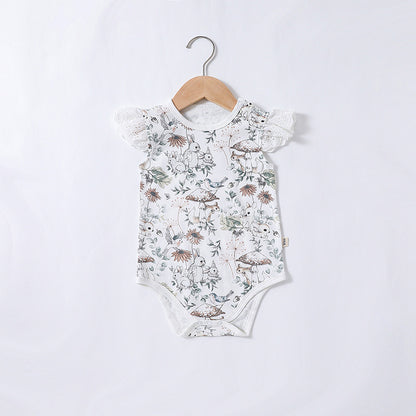 Summer New Baby Fart Clothes Ins Female Baby Short-sleeved Romper Newborn Jumpsuit Baby Romper Thin Section