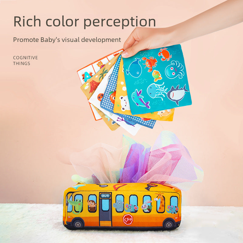 New Baby Plush Tissue Box Toy Baby Simulation Learning Finger Exercise Tissue Drawing Toy