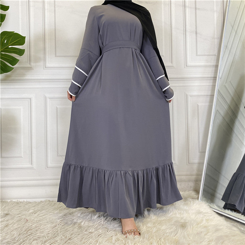 Women&#039;s Clothing Pleated Loose Big Hem Muslim Fashion Dress