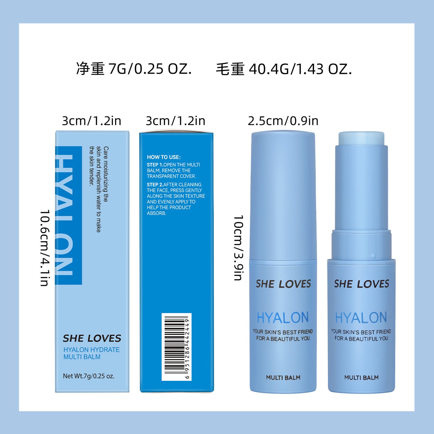 Hyaluronic Acid Moisturizing Before Makeup Base Cream Facial Stick