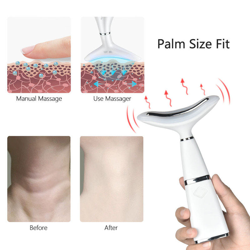 Household Face And Neck Care Beauty Instrument Massage Lifting Neck Lines Beauty Instrument Vibrating Hot Compress Light Lines Beauty Instrument