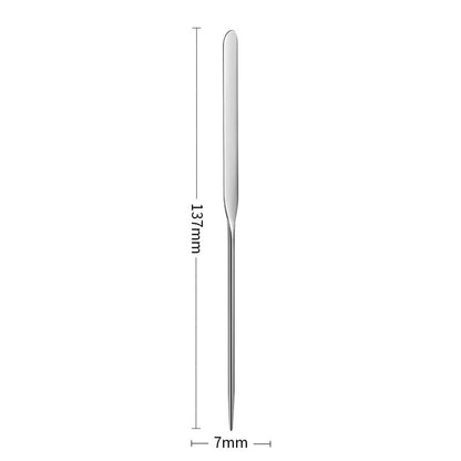 Stainless Steel Makeup Spatula Blending Stick Foundation Brush Set Eyeshadow Cream Pigment Blending Tool Face Contour Brush Tool Nail Color Scraper Makeup Accessories With Leather Case
