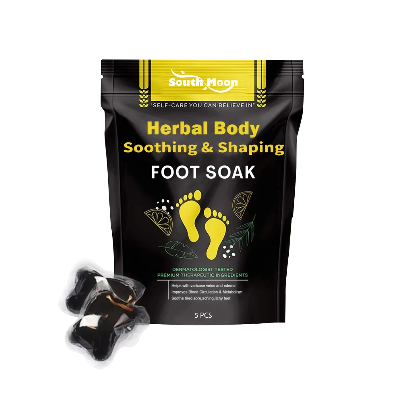 South Moon Herbal Body Soothing & Shaping Foot Soak, Firming Thigh Muscle Shaping Gel Foam Foot Pack