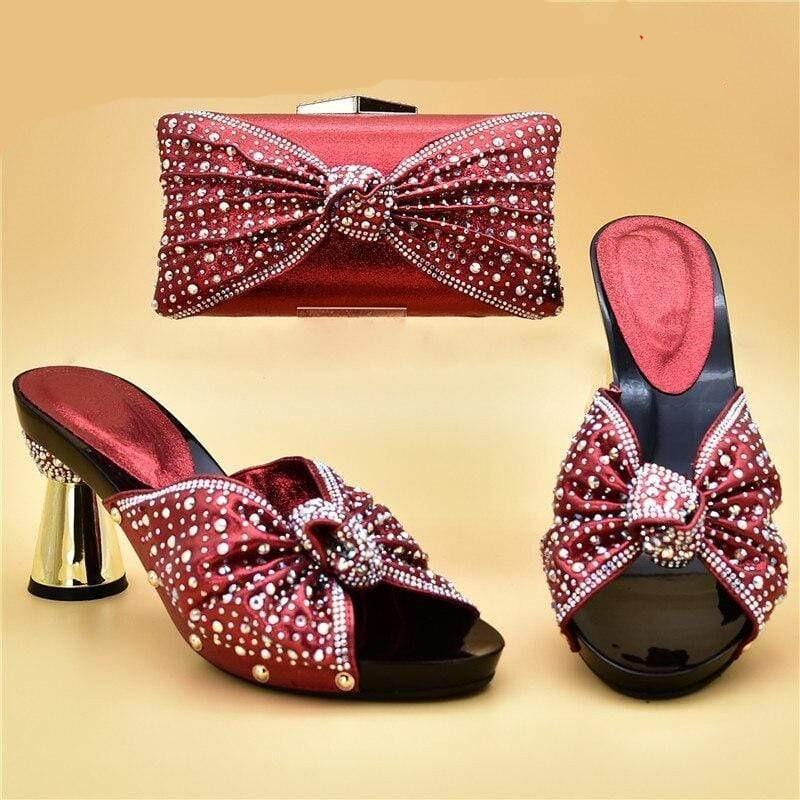 New Arrival Italian Shoes with Matching Bags African Women Shoes and Bags Set for Prom Party Summer Sandal High Quality Pumps