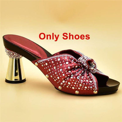 New Arrival Italian Shoes with Matching Bags African Women Shoes and Bags Set for Prom Party Summer Sandal High Quality Pumps
